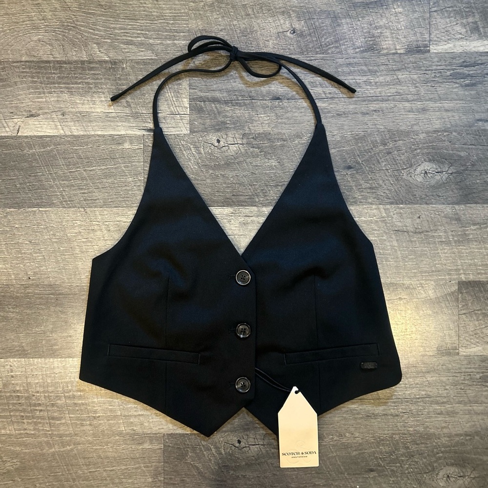 Scotch & Soda Black Halter Vest Top